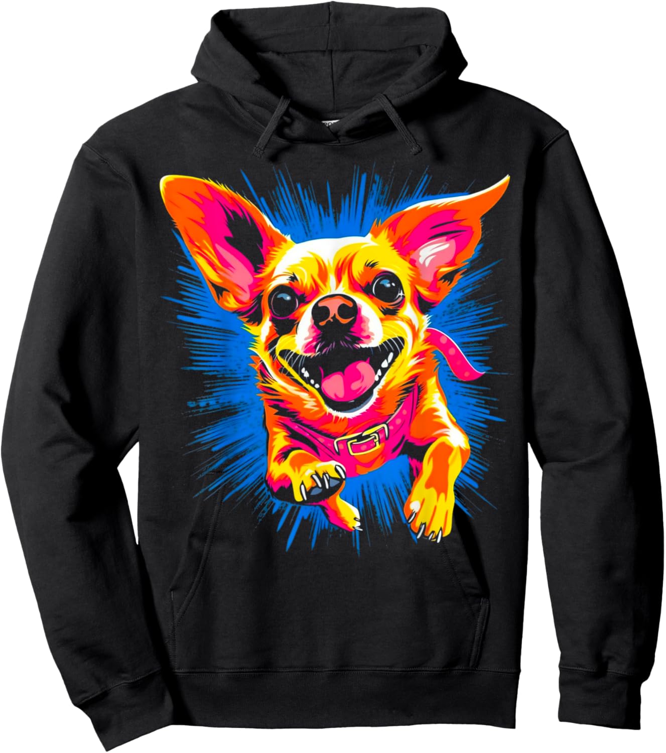 Happy Chihuahua Dog Men Women Hoodie - Hoodie | Black
