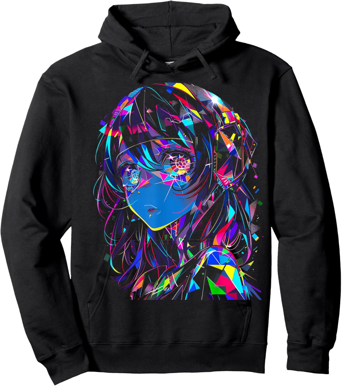 Anime Manga Graphic Colorful Artwork Anime Hoodie - Hoodie | Black