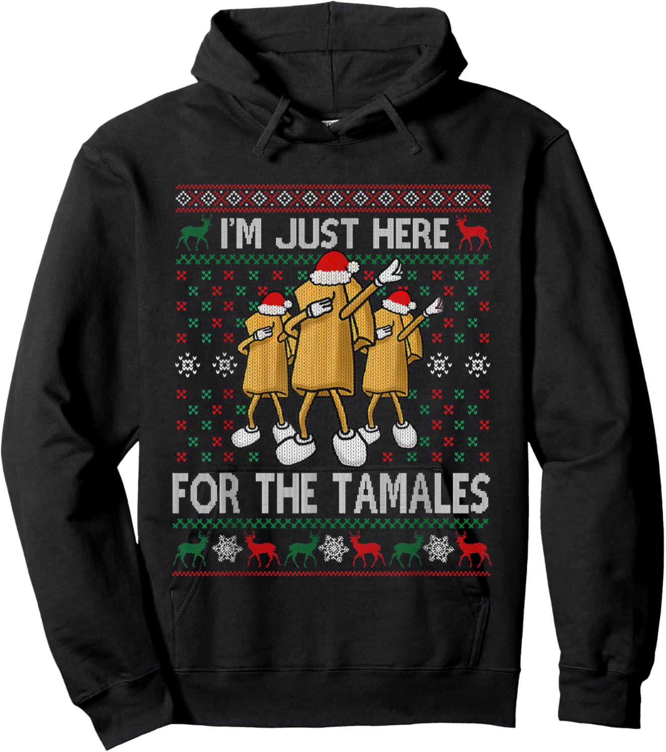 I'm Just Here For The Tamales Xmas Funny Dabbing Dance Hoodie - Hoodie | Black