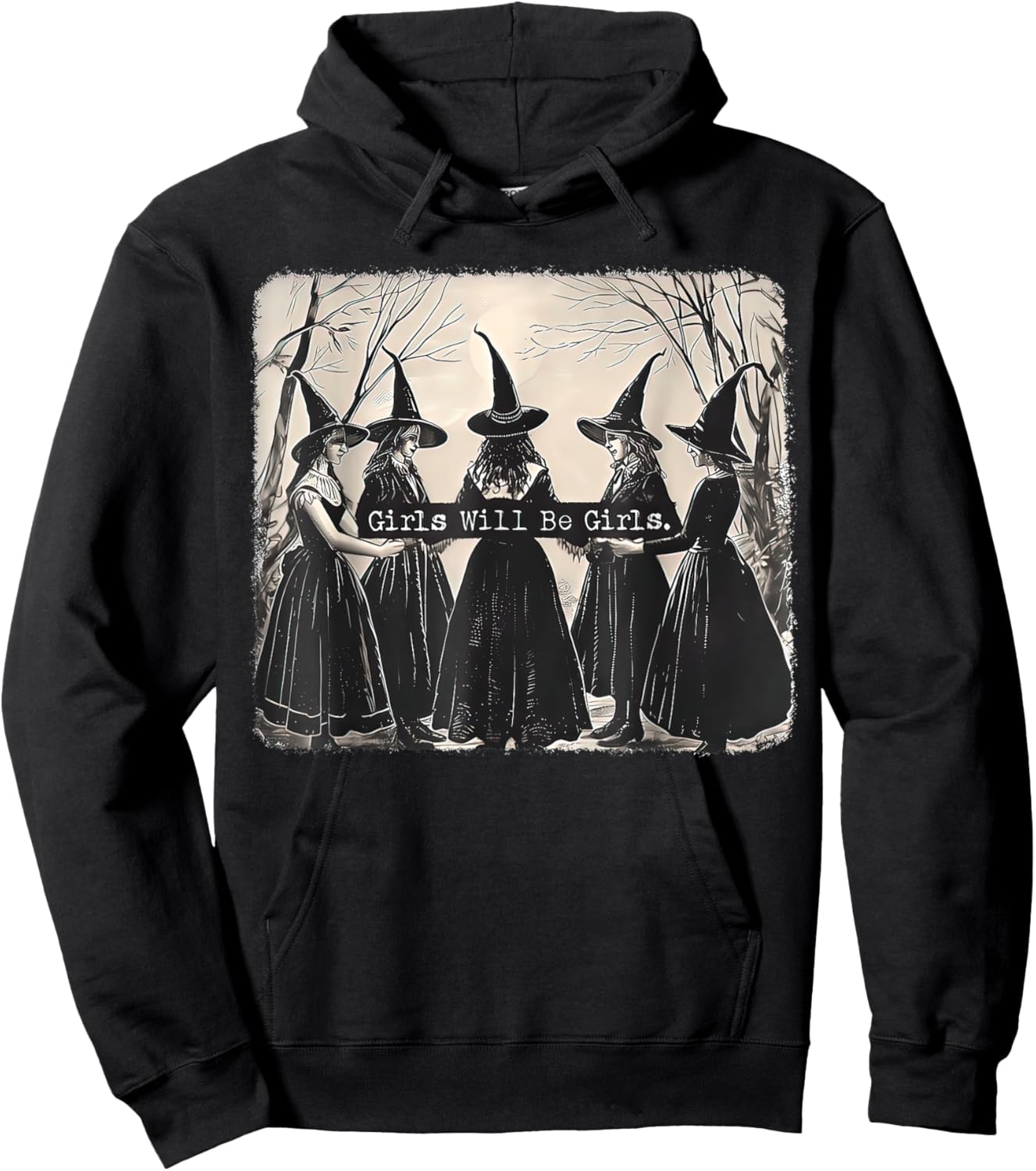 Girl Will Be Girl Witch Halloween Hoodie - Hoodie | Black