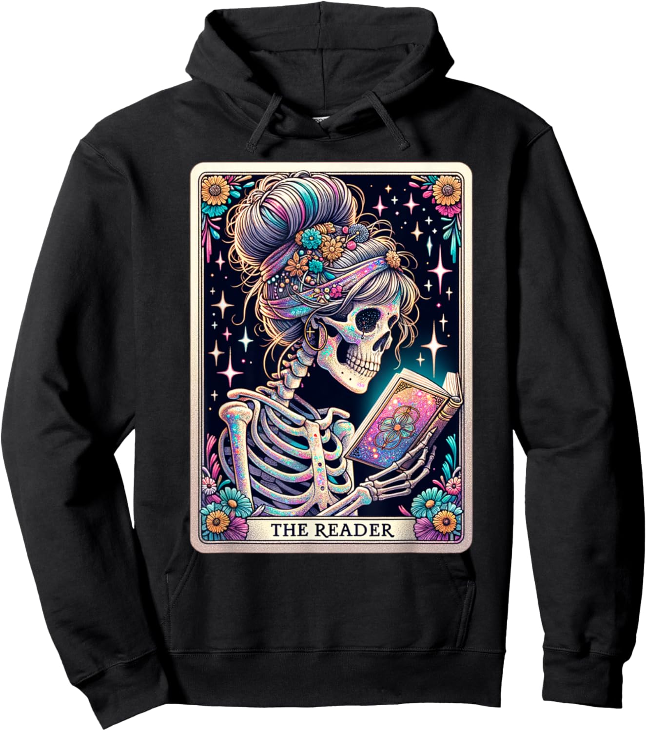 The Reader Funny Tarot Card Women Book Lover Librarian Read Hoodie - Hoodie | Black