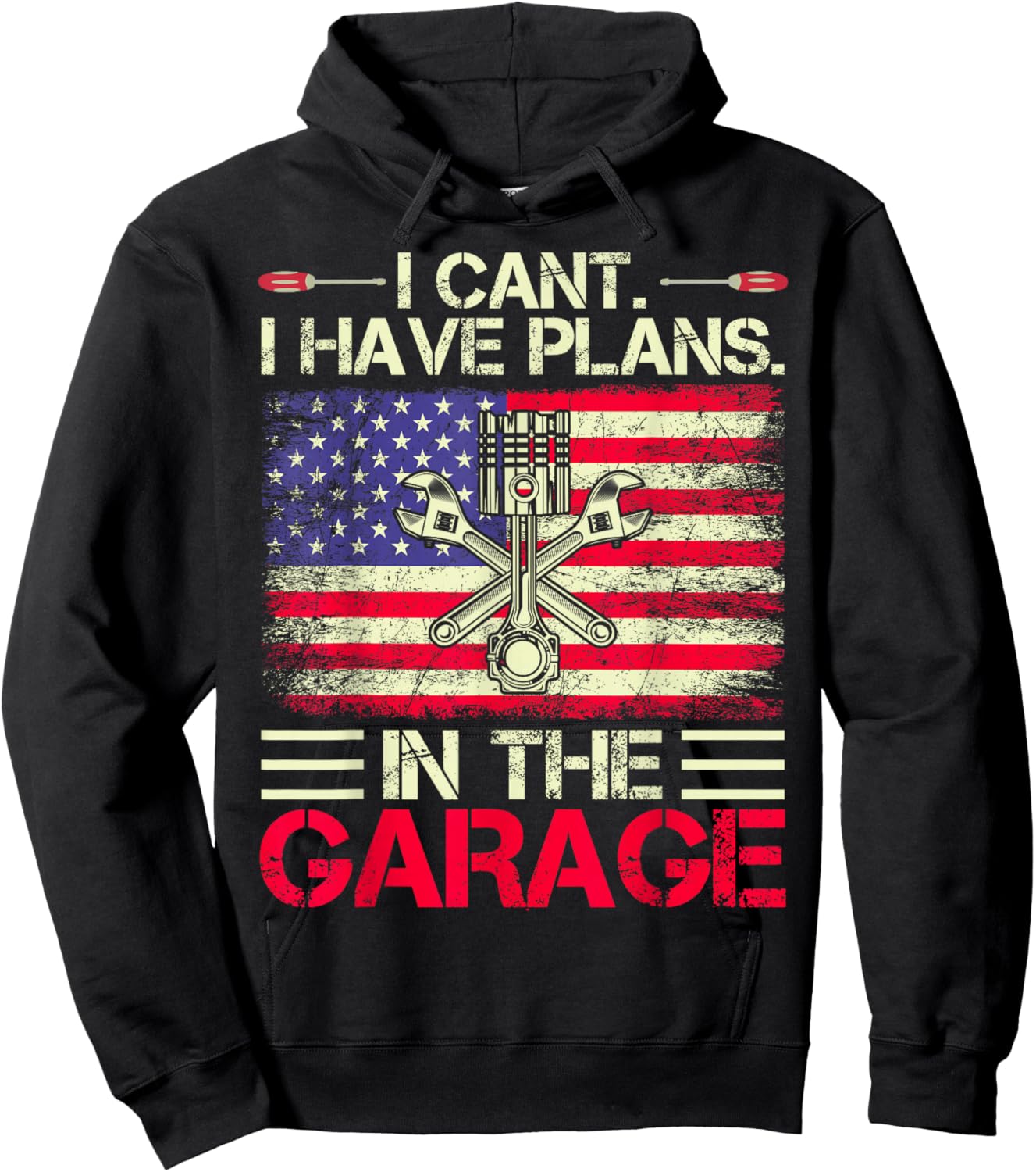 I Can't I Have Plans In The Garage Dad & Grandpa Mechanical Hoodie - Hoodie | Black