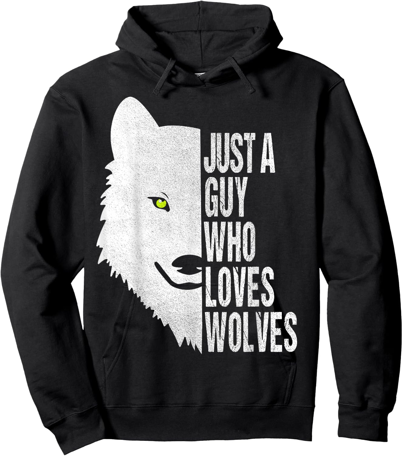 Just a Guy Who Loves wolves Hoodie - Hoodie | Black