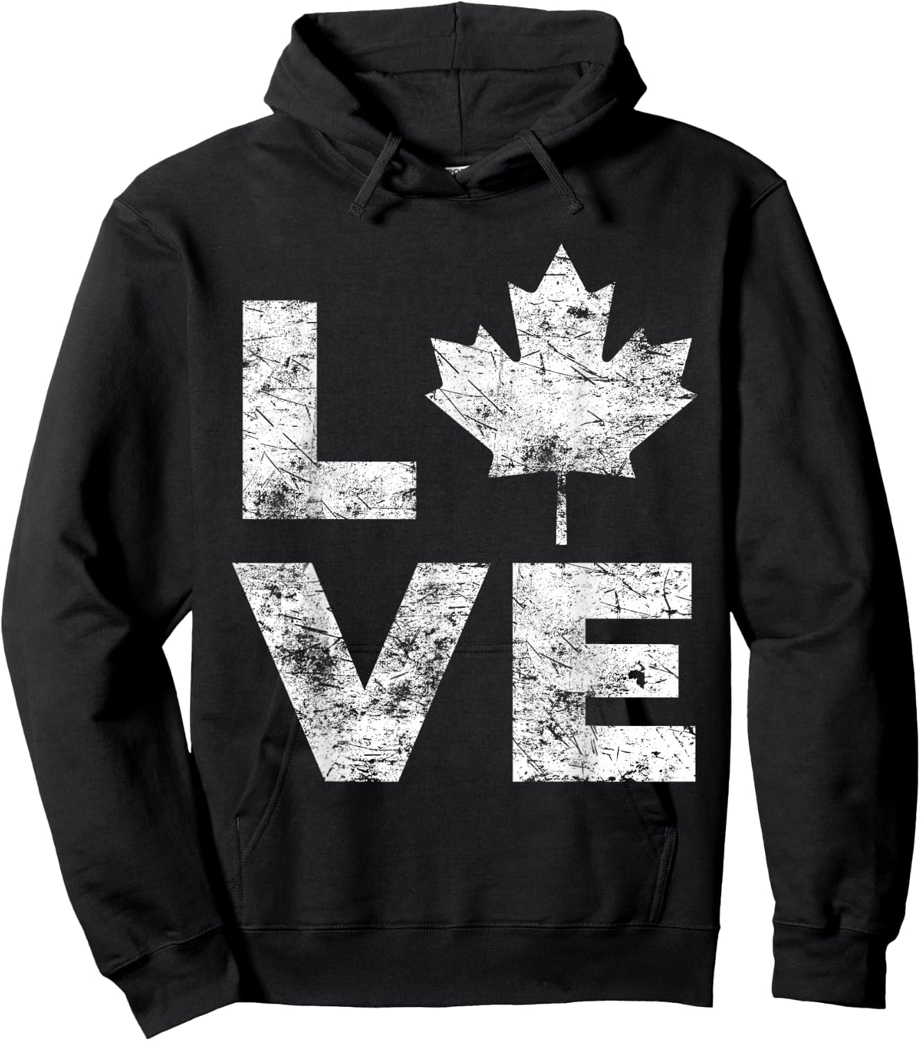 Canada Flag Love Vintage Canada Day Maple Leaf Hoodie - Hoodie | Black