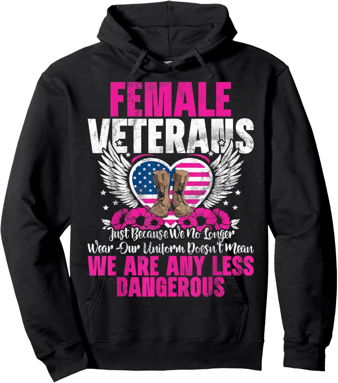 Female Veteran Veteran's Day Women Veteran Soldier Patriotic Hoodie - Hoodie | Black