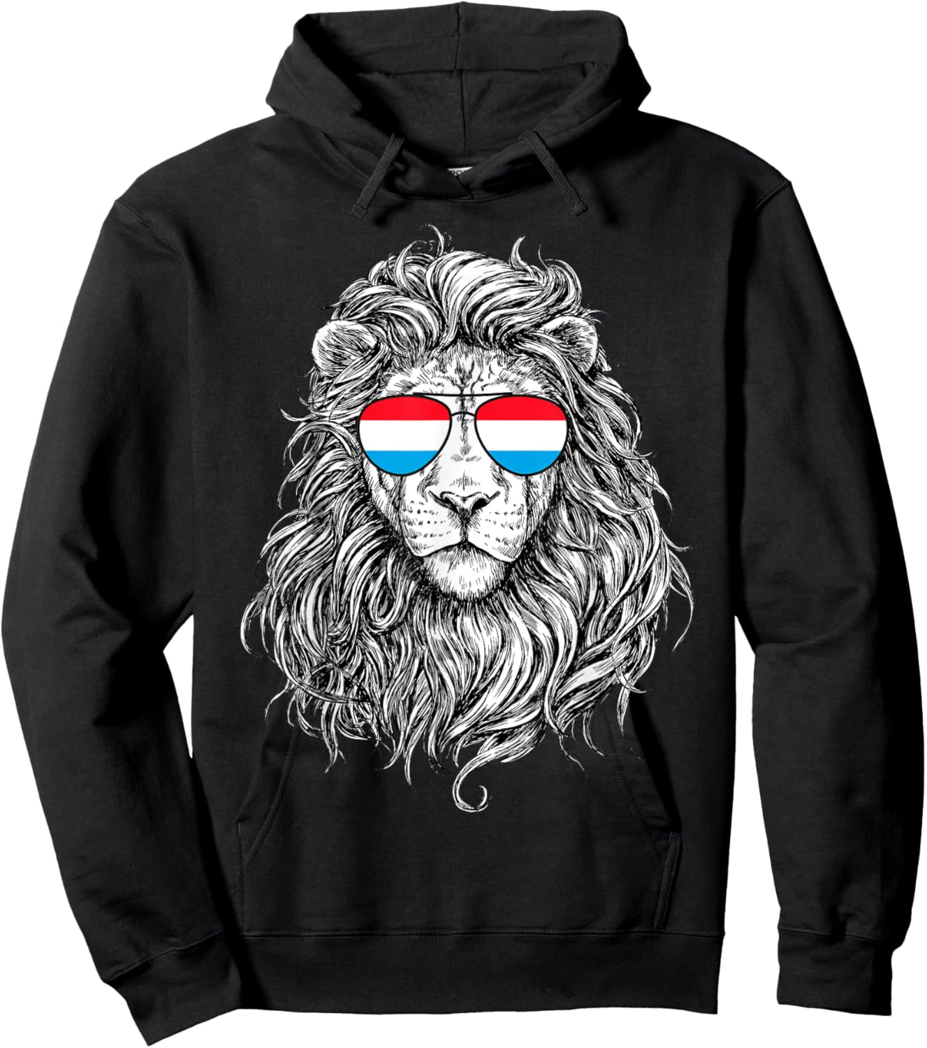 Luxembourg Flag Lion Sunglasses Gifts Love Luxembourg Hoodie - Hoodie | Black