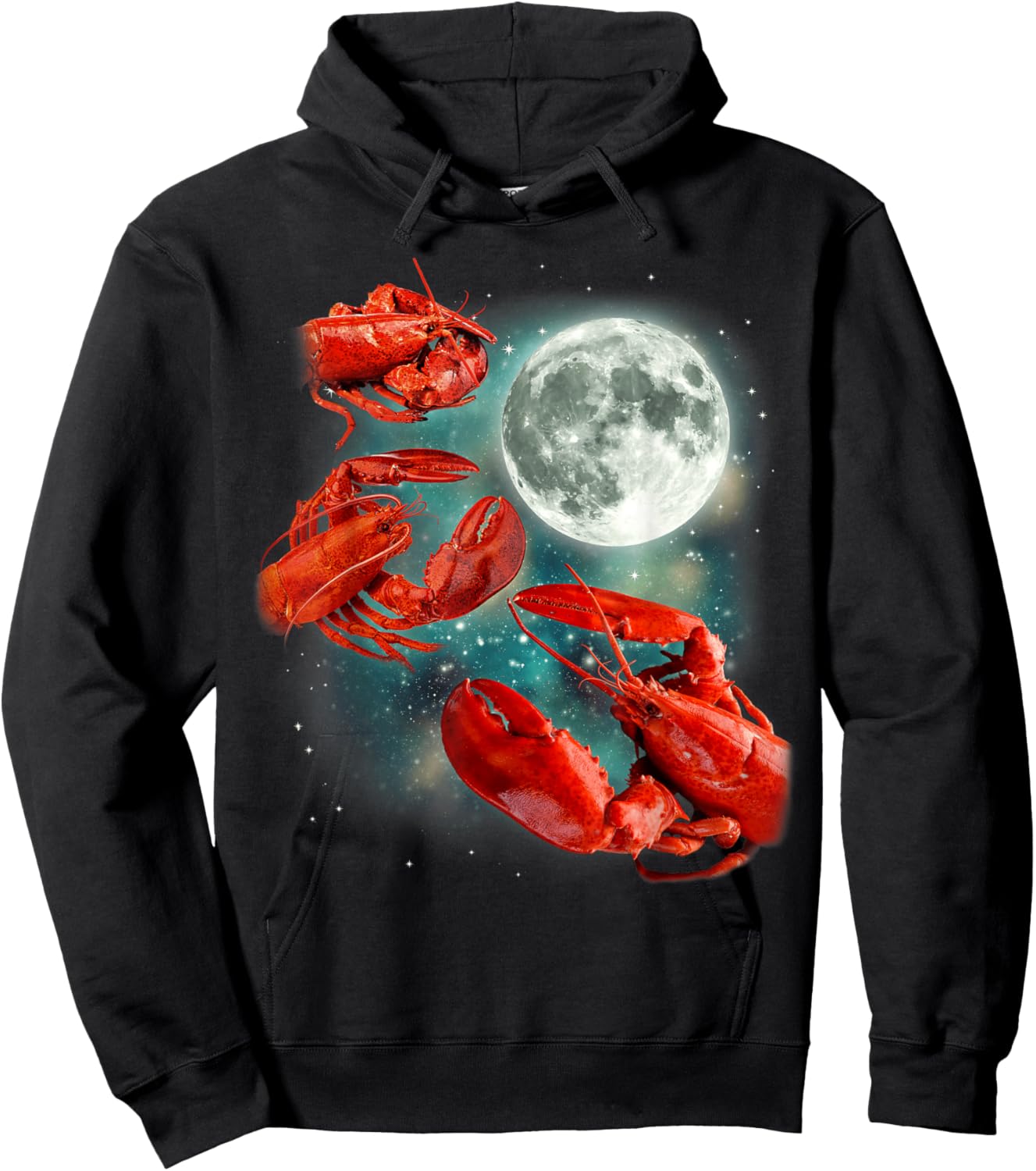 Three Lobster Moon | 3 Crustaceans Sea Lover Parody Hoodie - Hoodie | Black