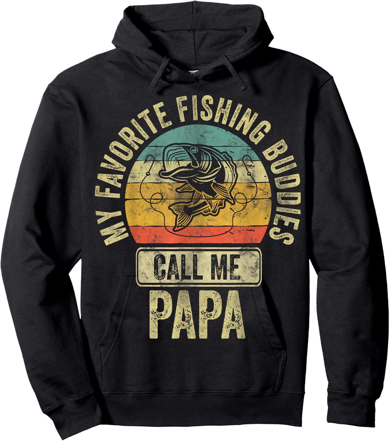 My Favorite Fishing Buddies Call Me Papa Fisherman Shirt Hoodie - Hoodie | Black