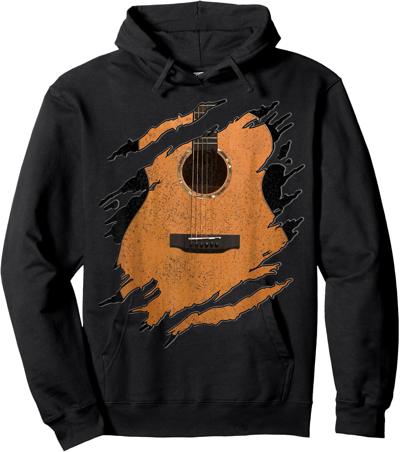 Guitar - Acoustic Music Guitarist Musician Gift Hoodie - Hoodie | Black