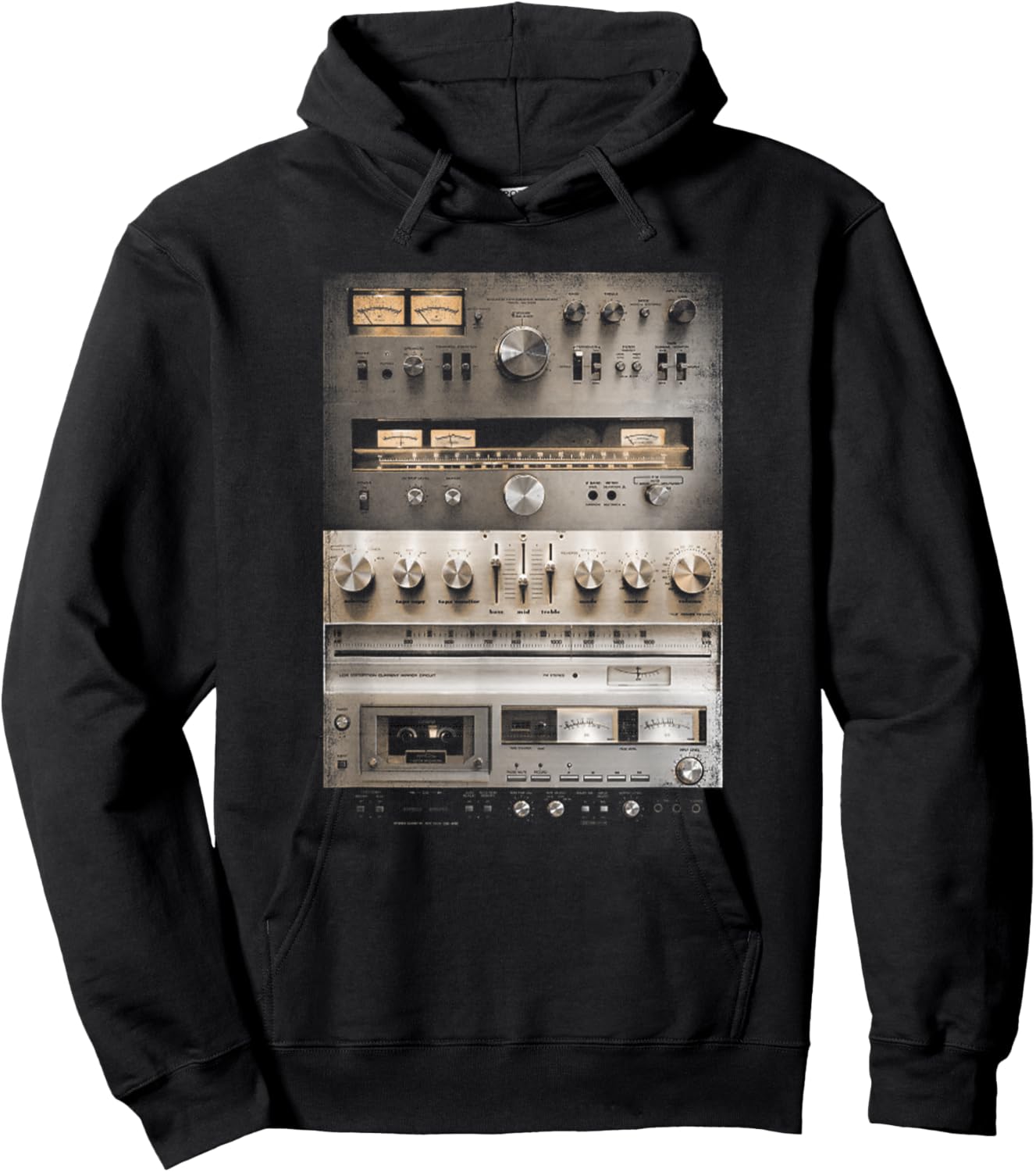 Setup Vintage Audio HiFi Sound System Mixed Media Hoodie - Hoodie | Black