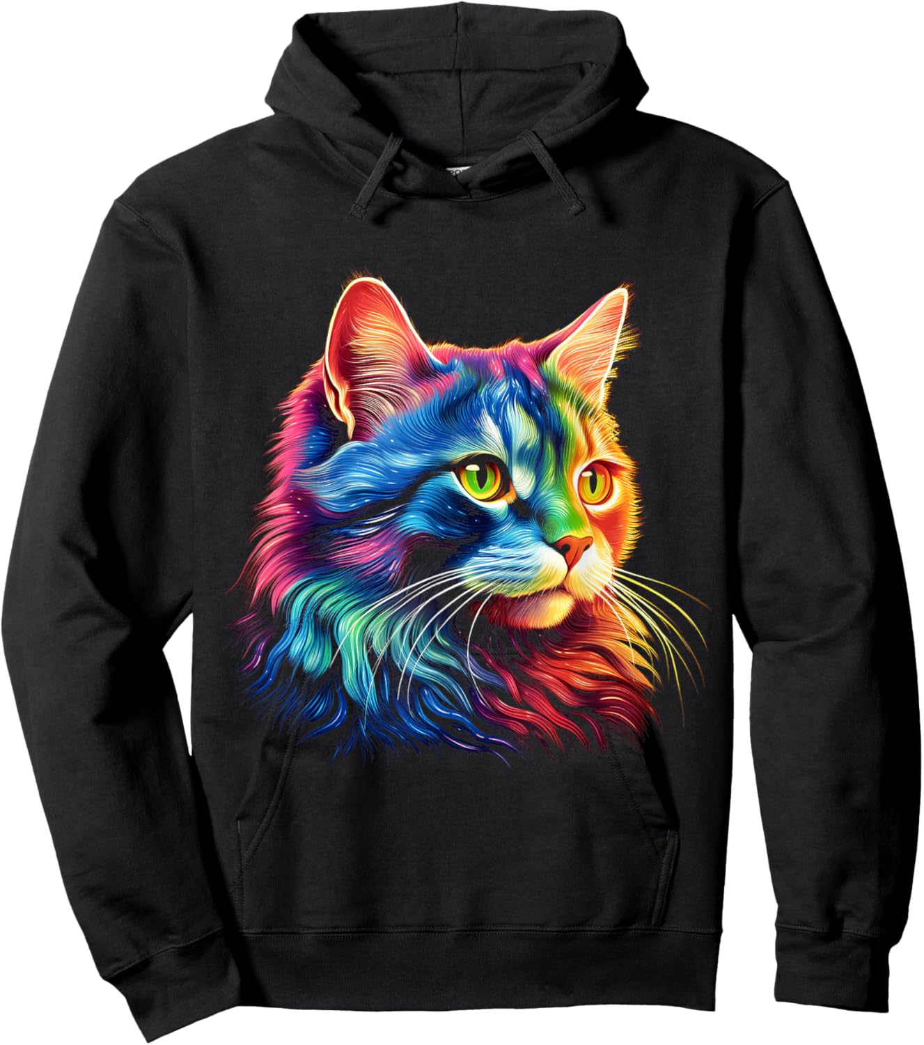 Cat Graphic Pet Illustration Cat Men Women Kids Hoodie - Hoodie | Black