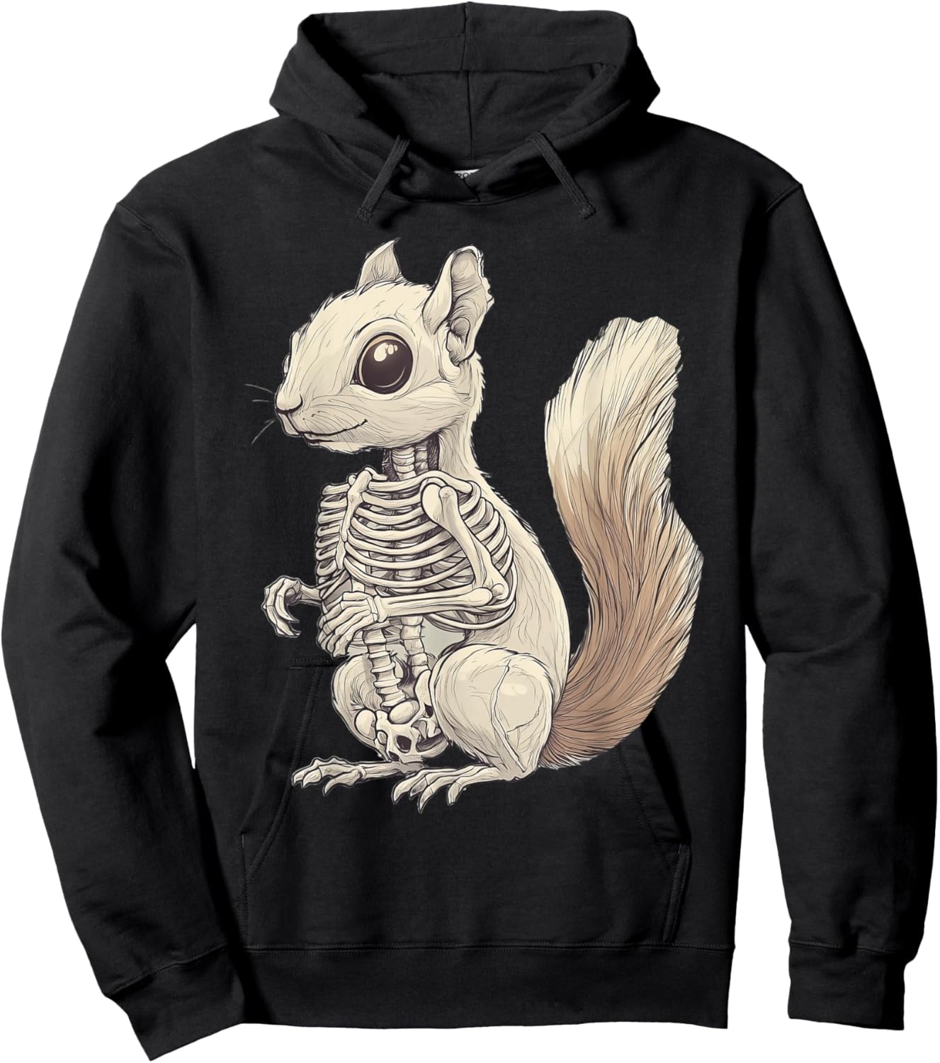 Squirrel Skeleton Halloween Hoodie - Hoodie | Black