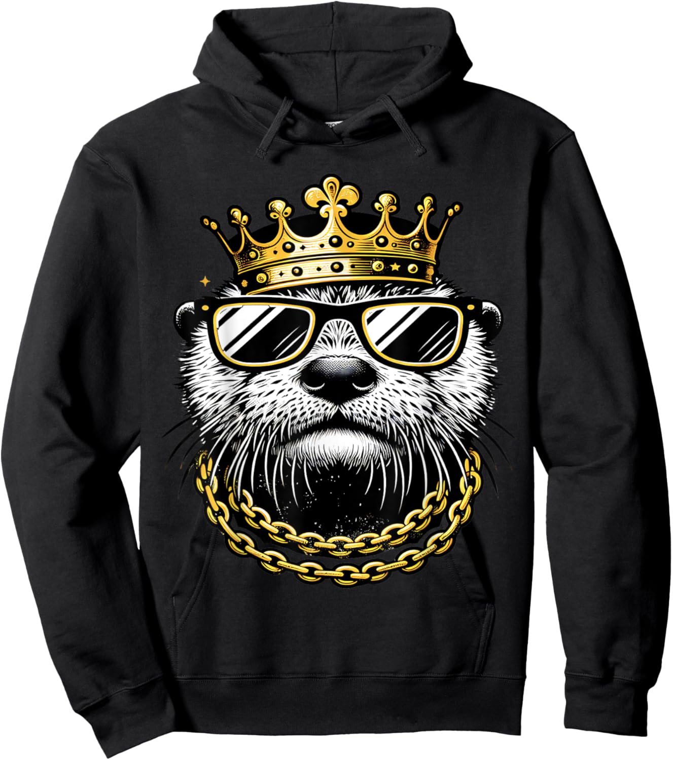 Otter King Cool Sea Otter Gangsta Hoodie - Hoodie | Black