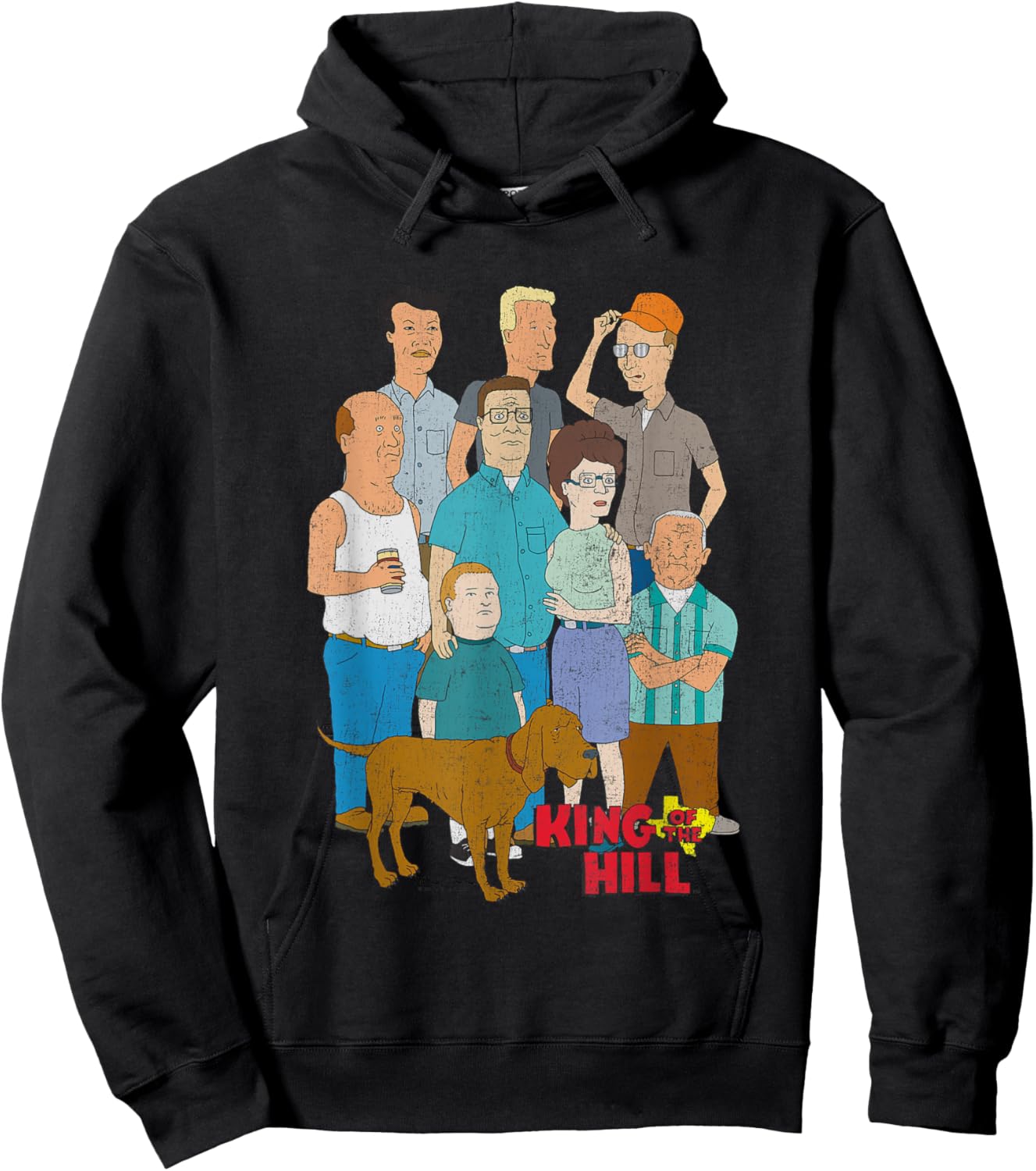 King of The Hill Iconic Characters Group Shot Retro Poster Hoodie - Hoodie | Black