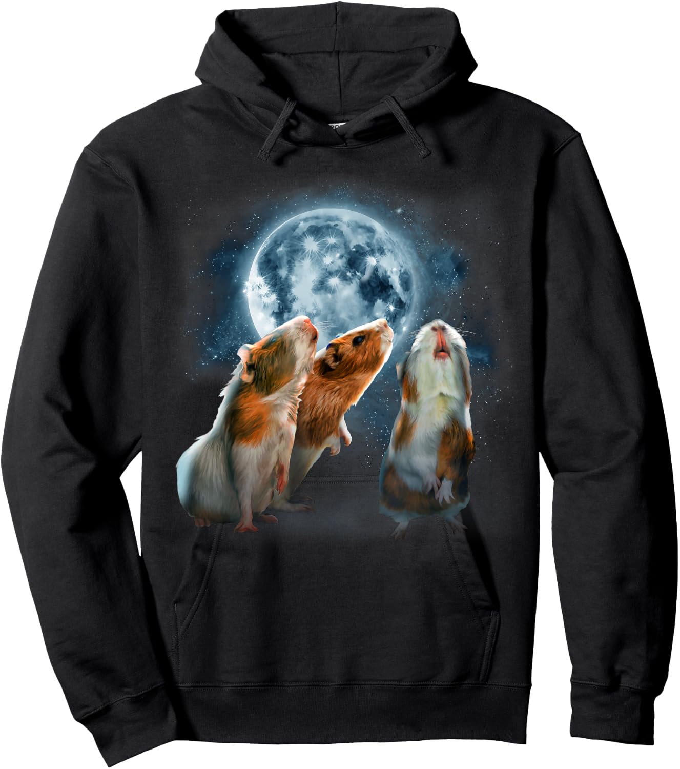 Guinea Pigs Howling at the Moon Shirt - Funny Guinea Pig Hoodie - Hoodie | Black