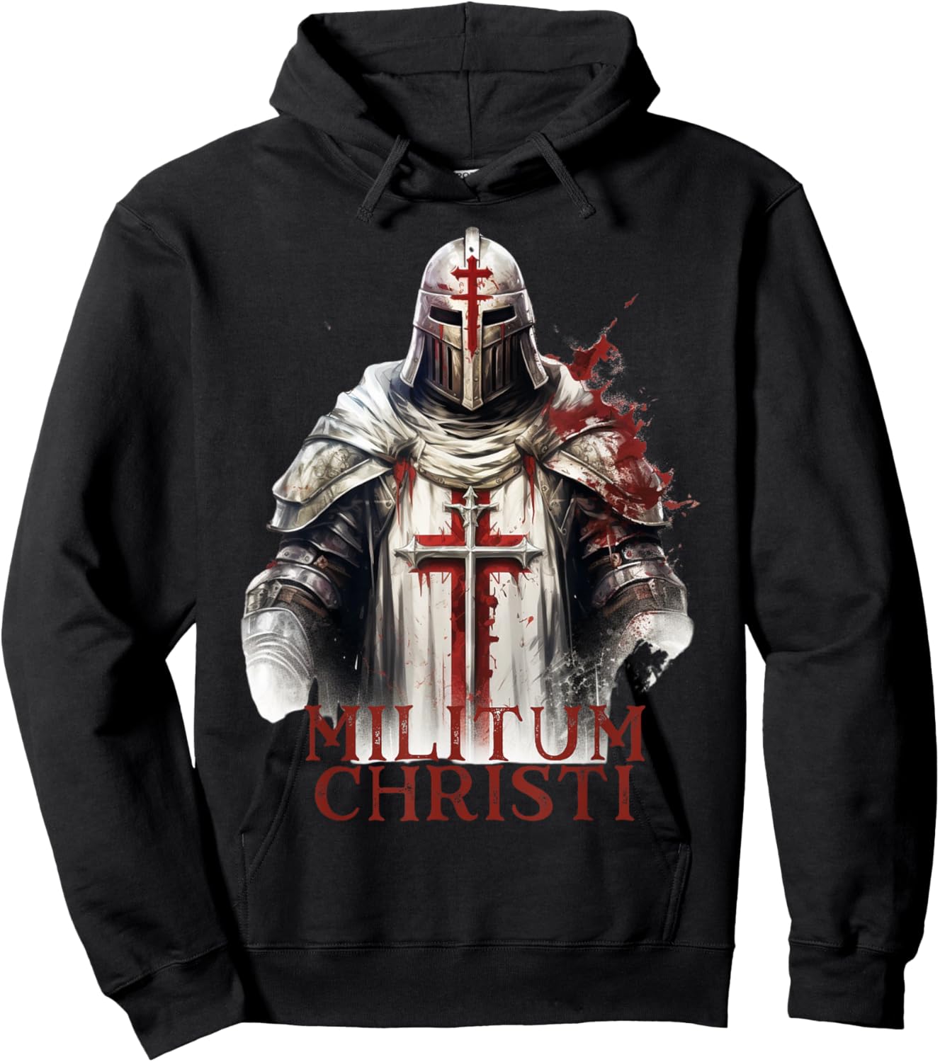 Catholic Knight Templar Crusader Cross Hoodie - Hoodie | Black