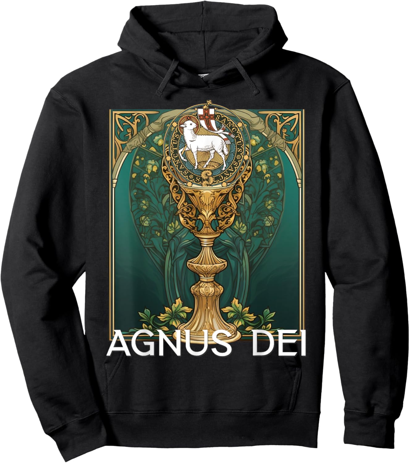Agnus Dei Sanctus Traditional Latin Mass Catholic Hoodie - Hoodie | Black