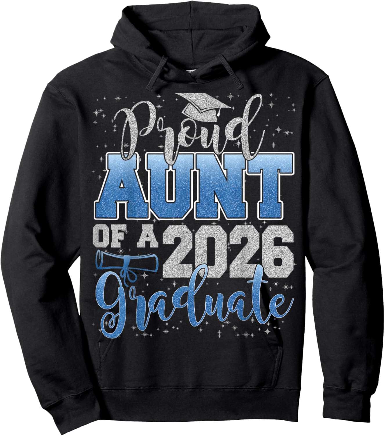 Proud Aunt of a Class of 2026 Graduate Senior Graduation Hoodie - Hoodie | Black