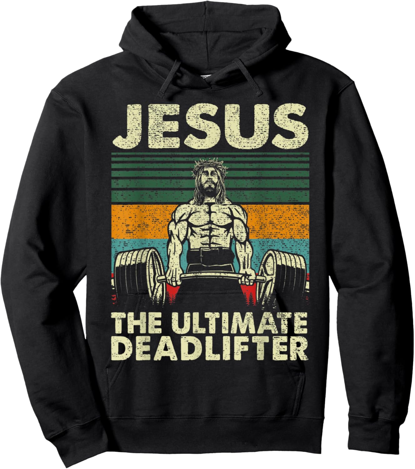 Jesus The Ultimate Deadlifter Christian Gym Weight Lifting Hoodie - Hoodie | Black