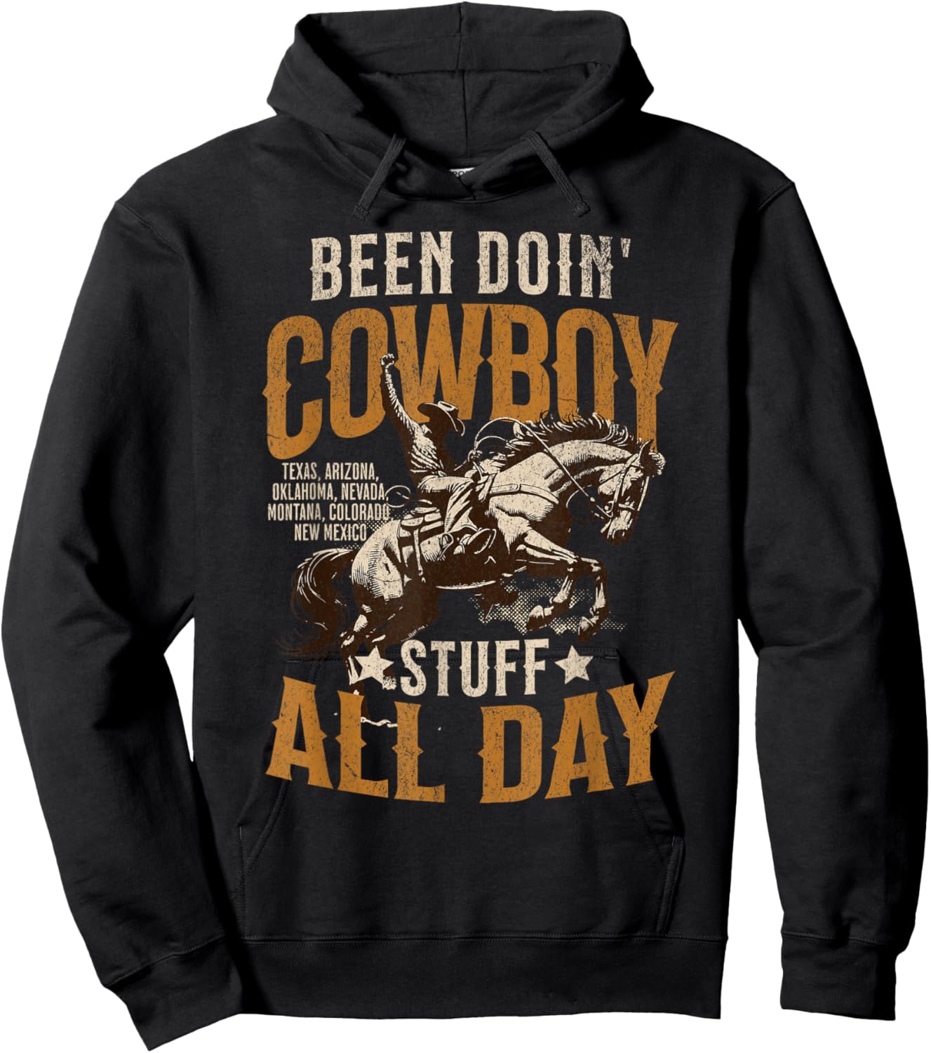 Funny Been Doing Cowboy Stuff Funny Western Cowboy Hoodie - Hoodie | Black