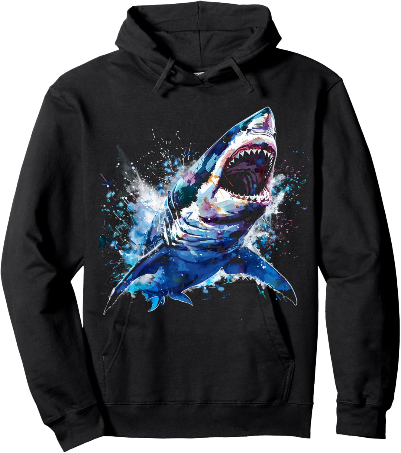 Great White Shark Scuba Diving Fishing Shark Lover Hoodie - Hoodie | Black