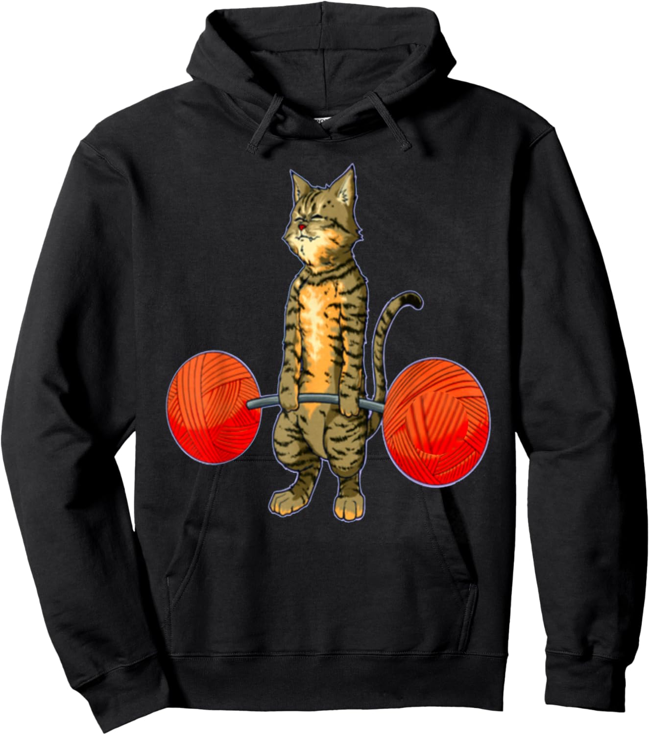Deadlifting Tabby Cat Weightlifting Gym Bodybuilding Fitness Hoodie - Hoodie | Black
