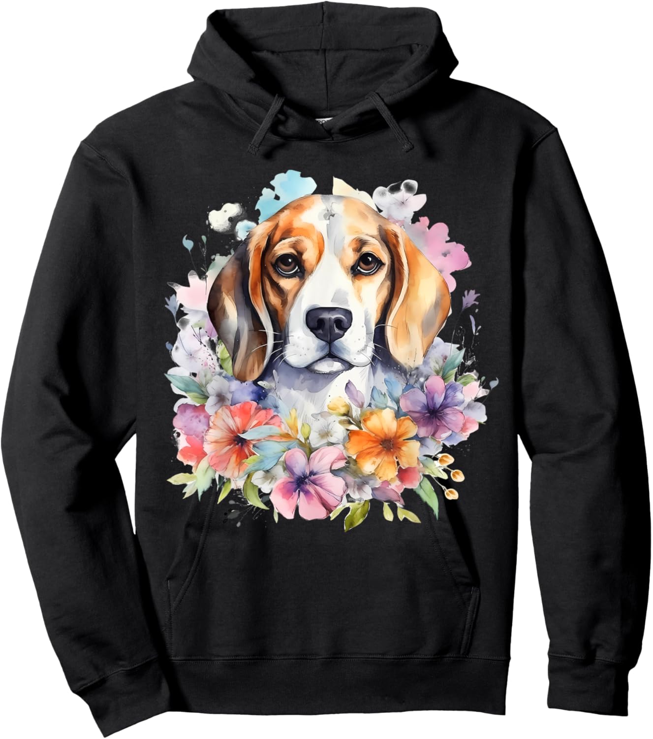 Watercolor Beagle Hoodie - Hoodie | Black