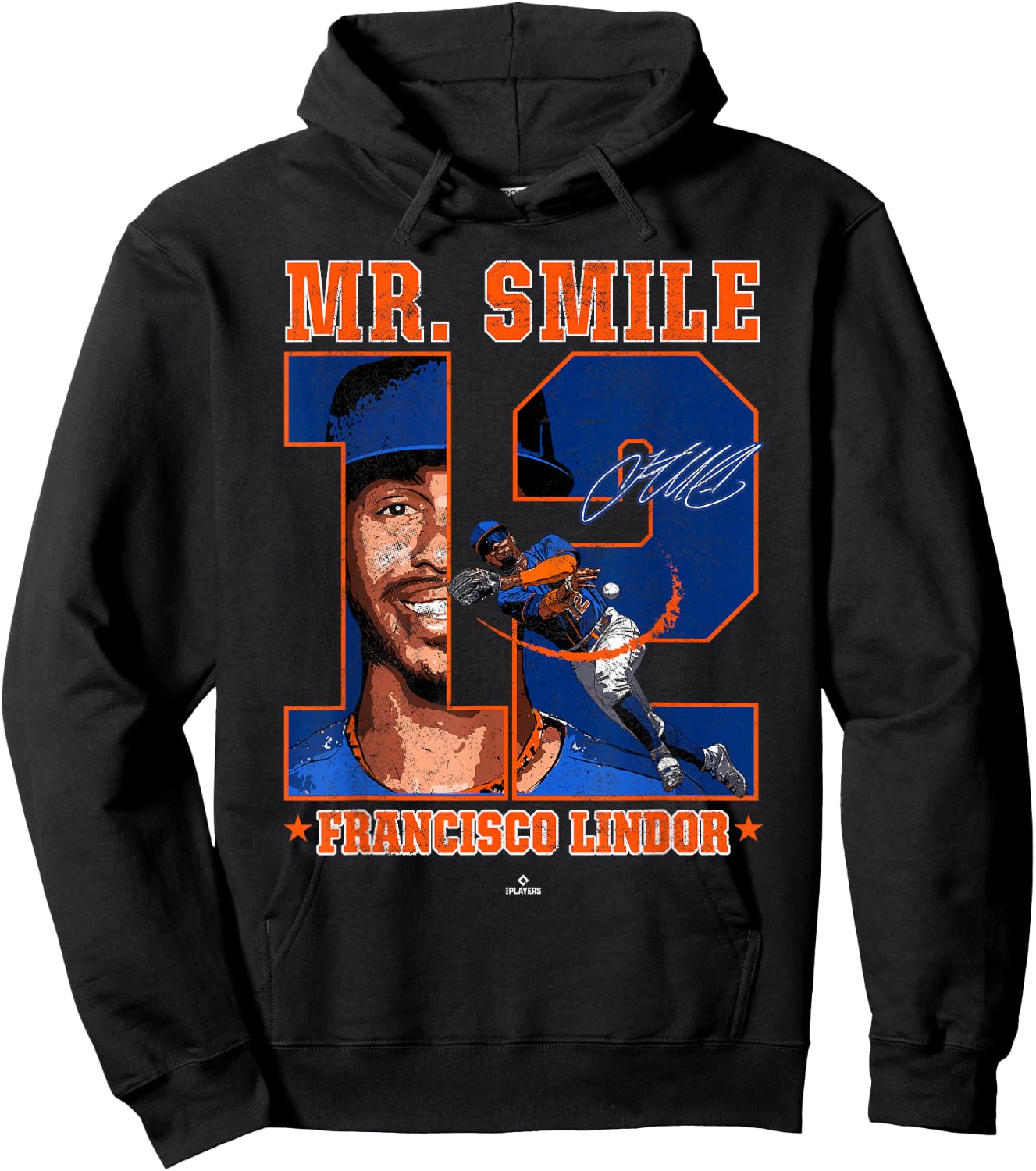 Mr. Smile Francisco Lindor Paquito New York MLBPA Hoodie - Hoodie | Black