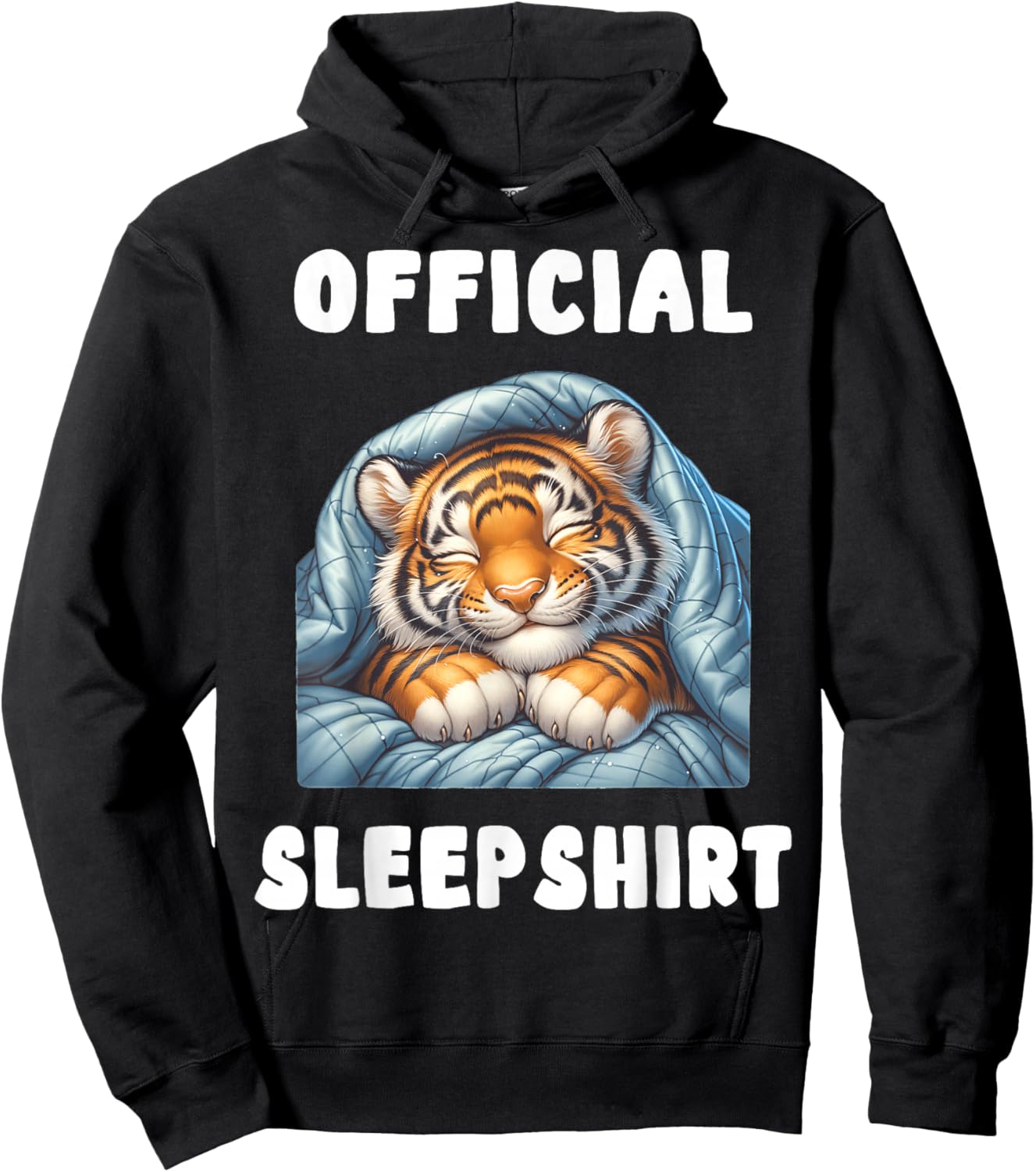 Tiger - Official Sleepshirt Pajamas Nightgown Hoodie - Hoodie | Black