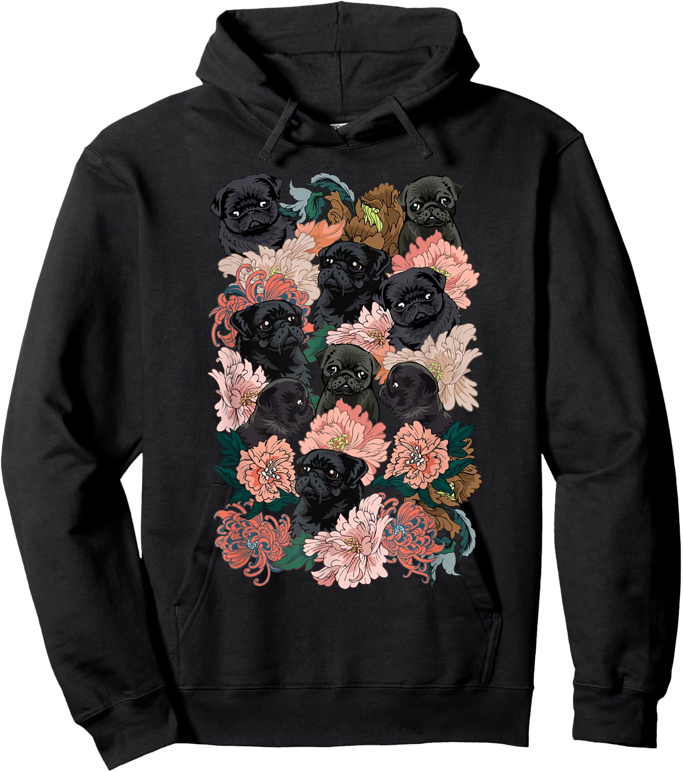 Because Black Pug Hoodie - Hoodie | Black