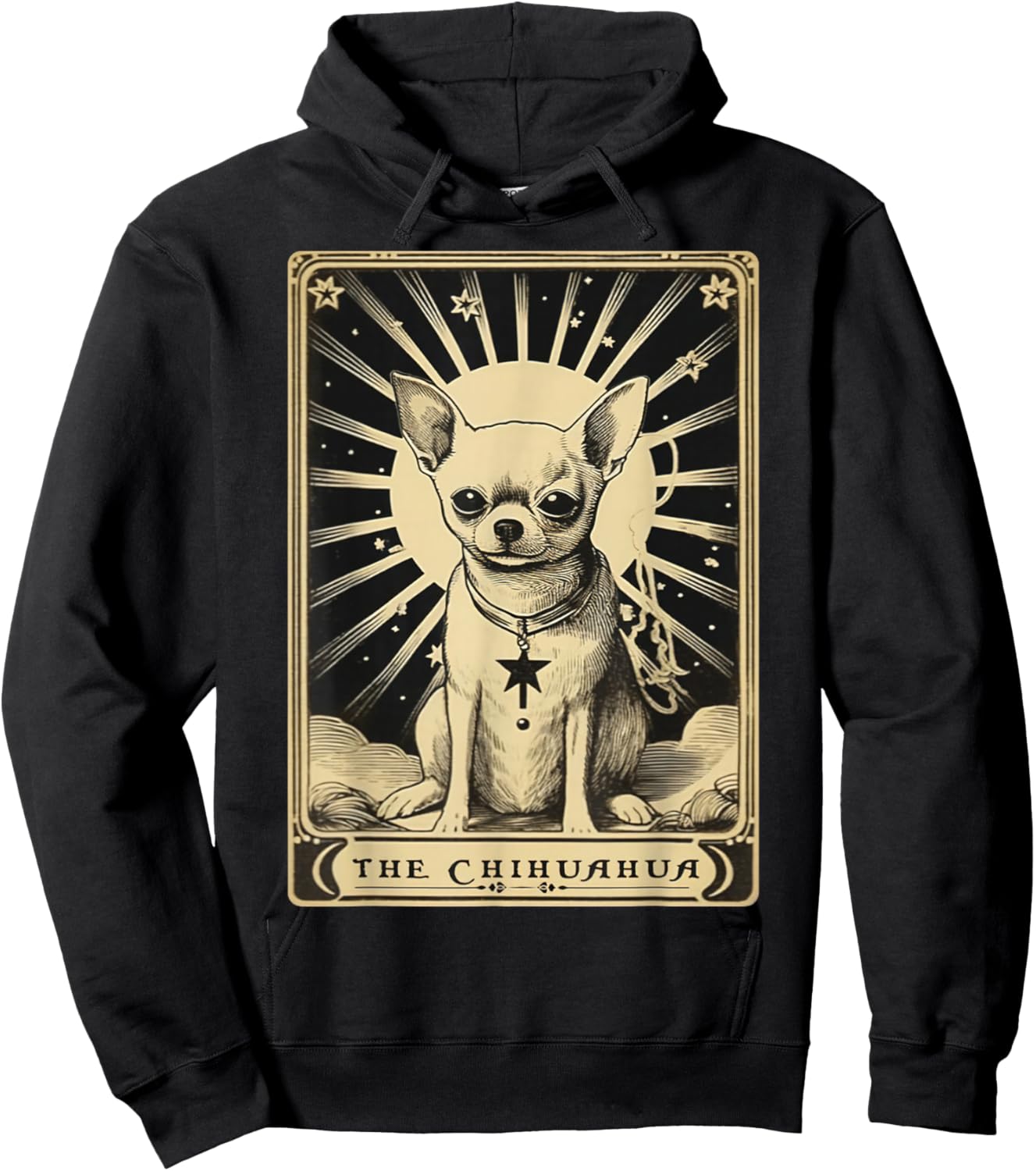 Chihuahua Vintage Tarot Card | Chihuahua Mom Hoodie - Hoodie | Black