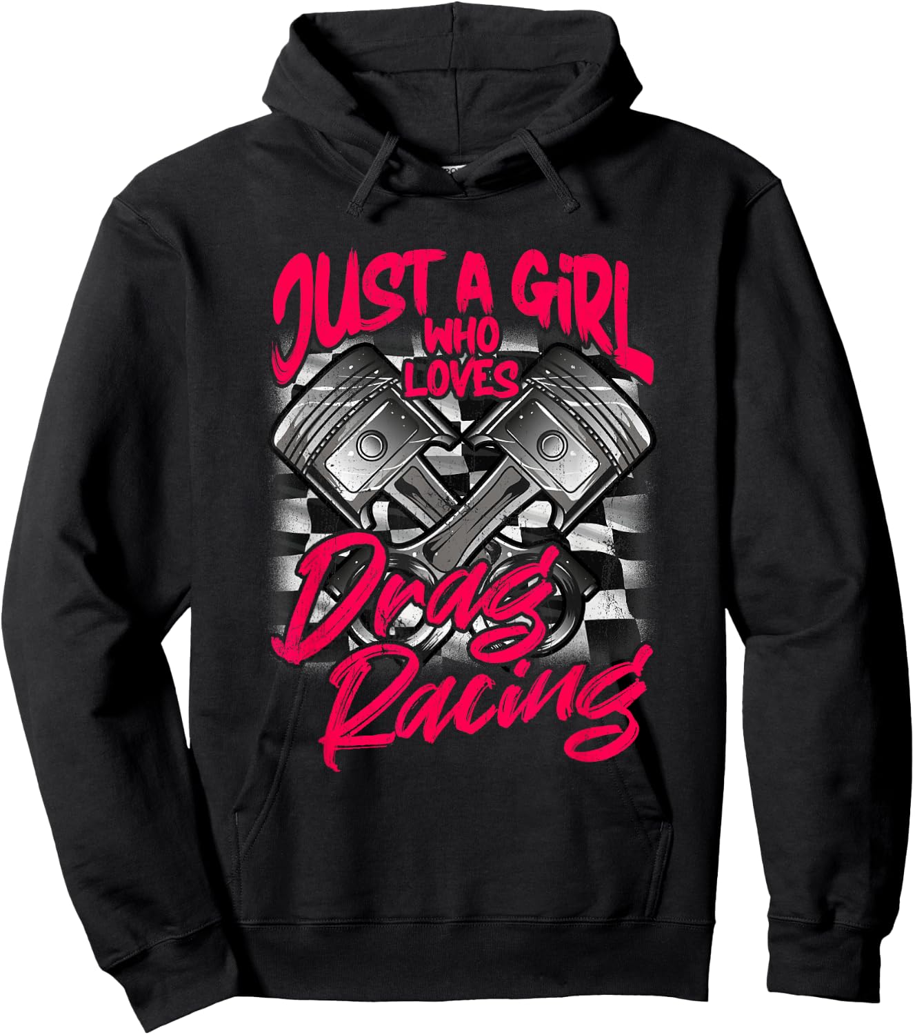 Just a Girl who Loves Drag Racing Women Drag Race Hoodie - Hoodie | Black