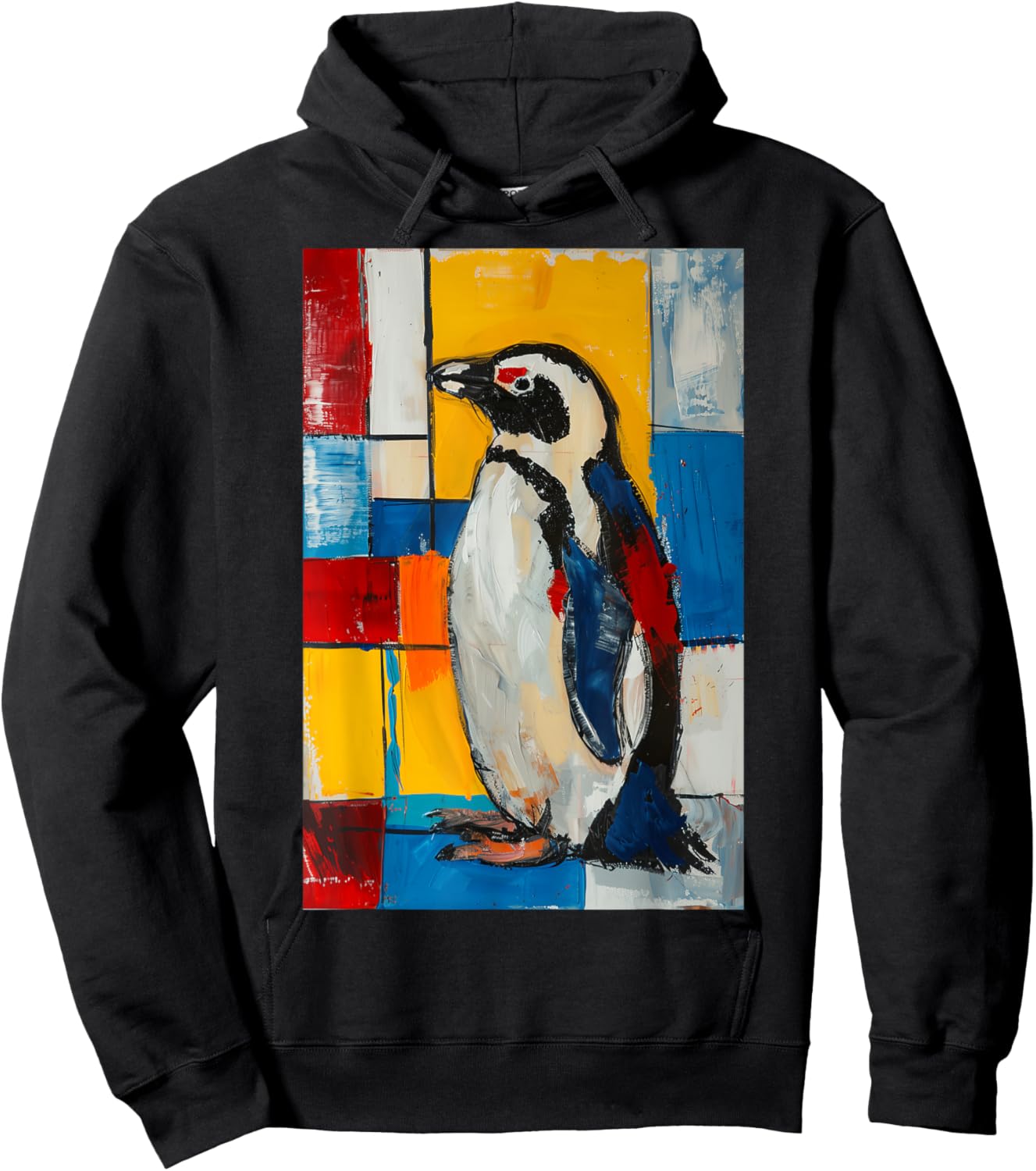 Penguin Abstract Art Hoodie - Hoodie | Black