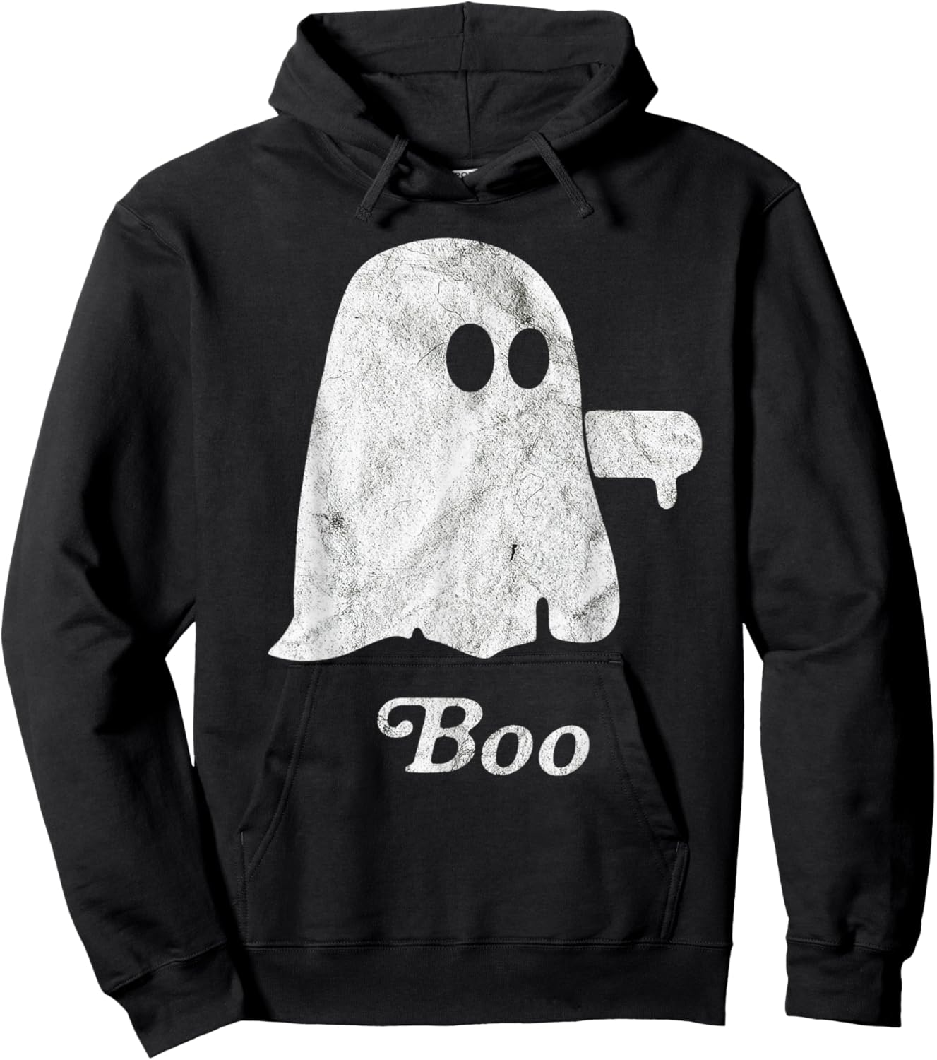 Boo Ghost Disapproval Ghost Halloween Funny Lazy Costume Hoodie - Hoodie | Black