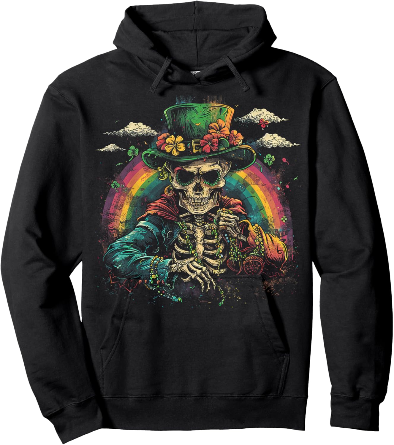 Skull Skeleton - Leprechaun St. Patrick's Day Saint Paddy's Hoodie - Hoodie | Black