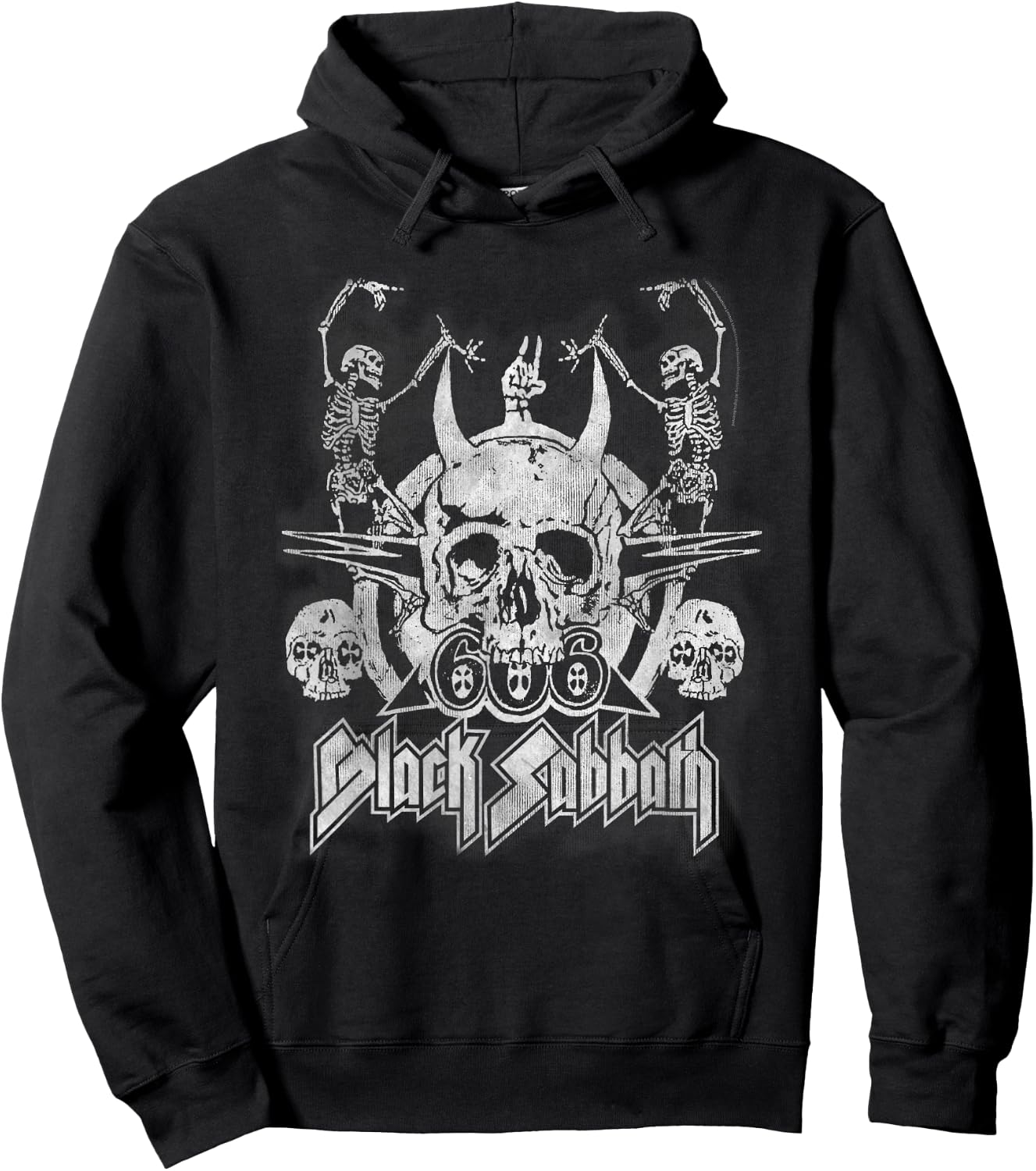 Black Sabbath Official Vintage Dancing Skeletons Hoodie - Hoodie | Black