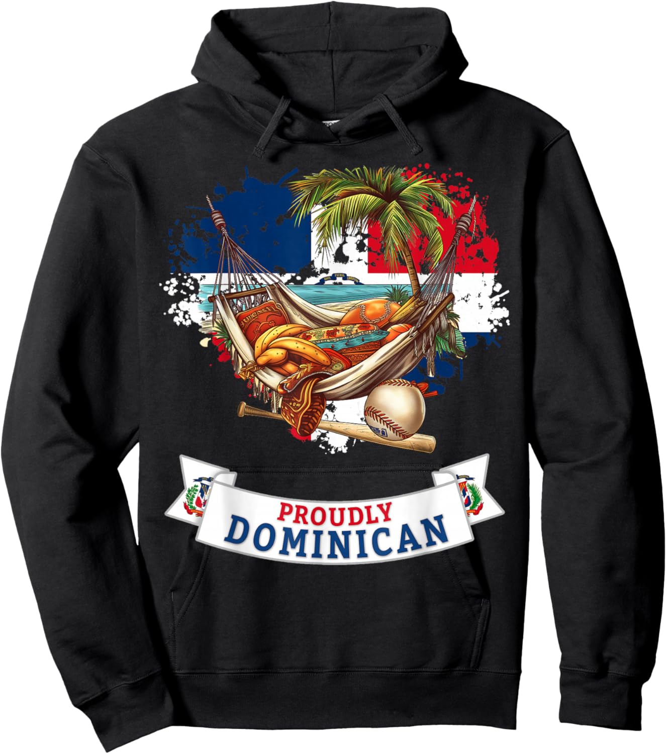 Coat of Arms Republica Dominicana For Kids & Dominican Flag Hoodie - Hoodie | Black