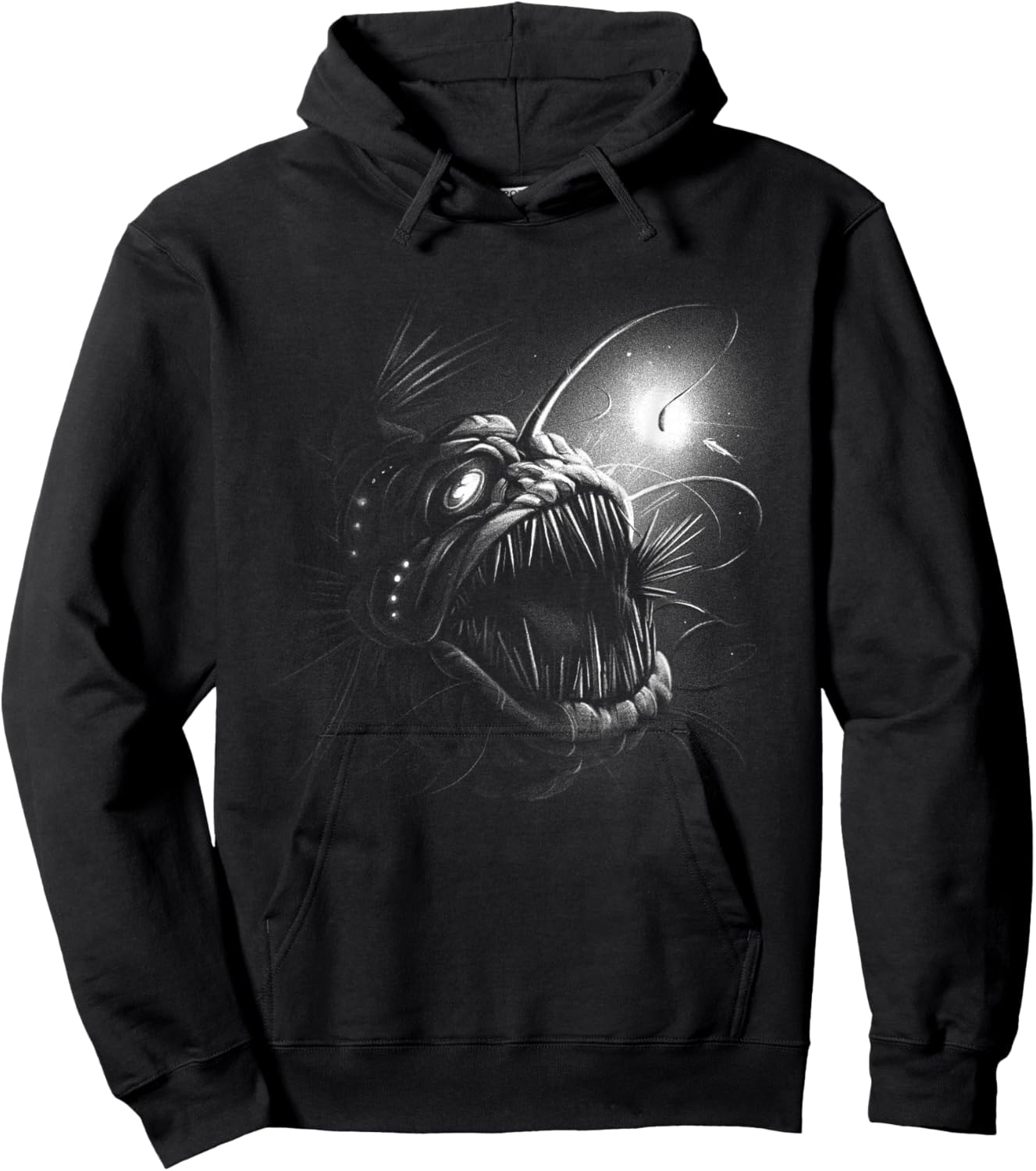 Marine biologist and Fisher Gifts Angler Fish - -Adults, Black, Small, Short Sleeve Hoodie - Hoodie | Black