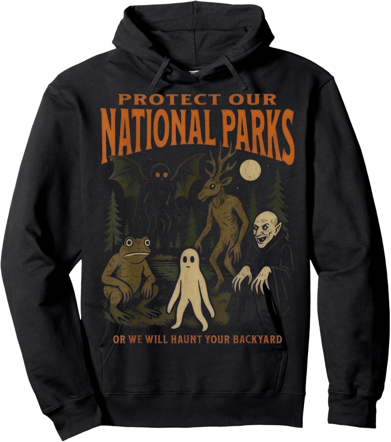 Protect Our National Parks Cryptidcore Weirdcore Folk Horror Hoodie - Hoodie | Black