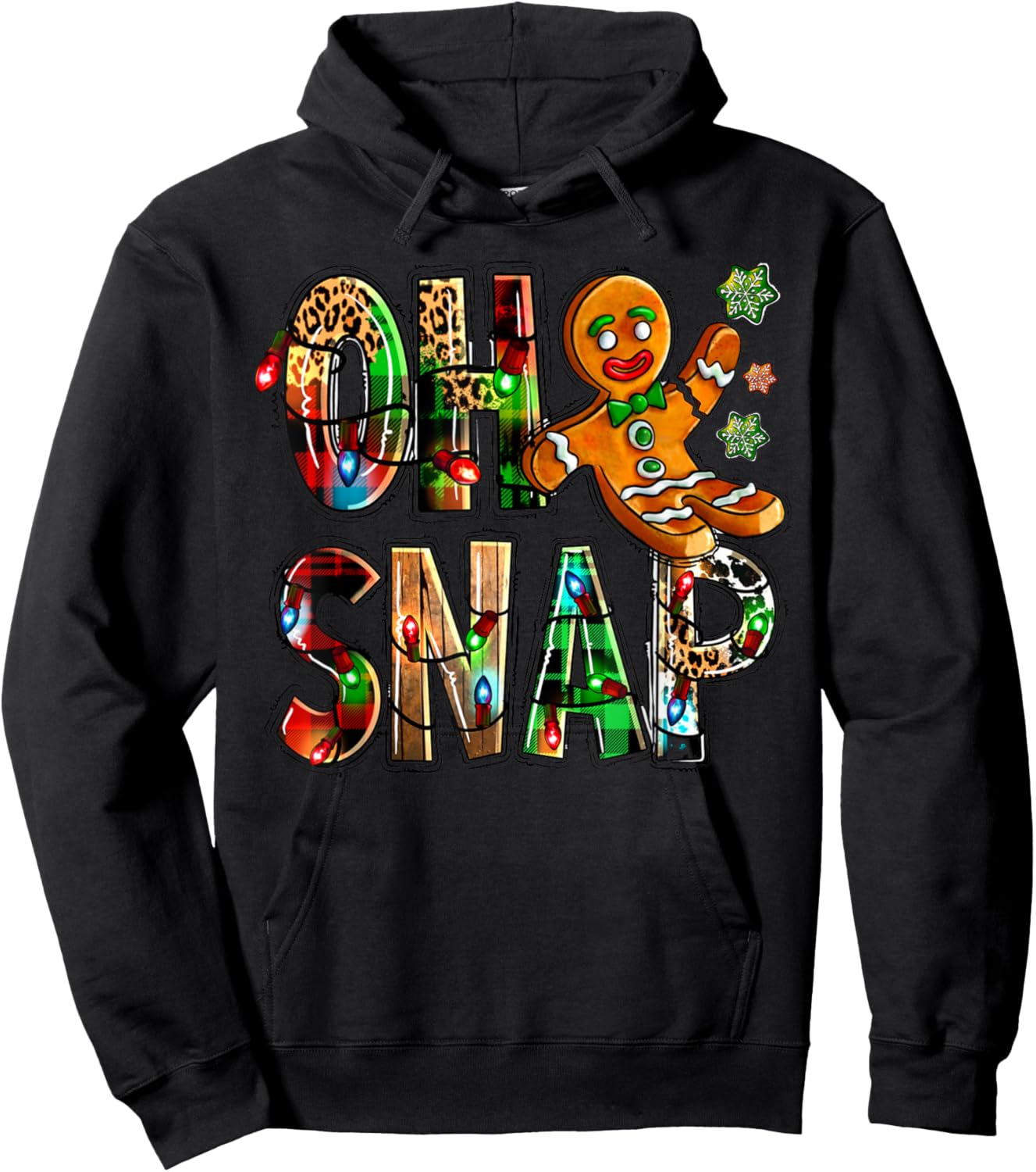 Oh Snap! Funny Gingerbread Man Cookie Christmas Hoodie - Hoodie | Black