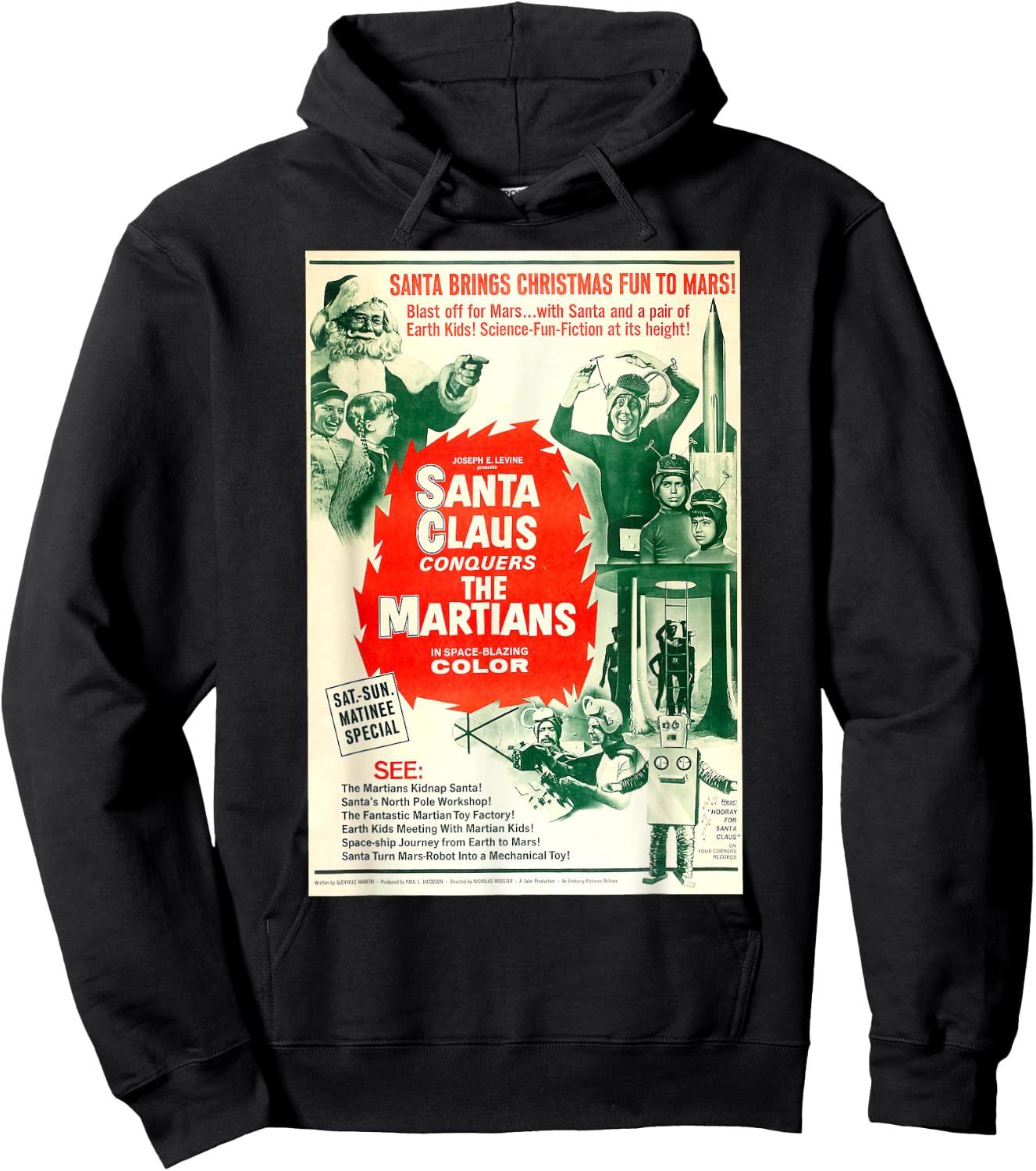 Santa Claus Halloween Christmas Poster Horror Sci Fi Movie Hoodie - Hoodie | Black