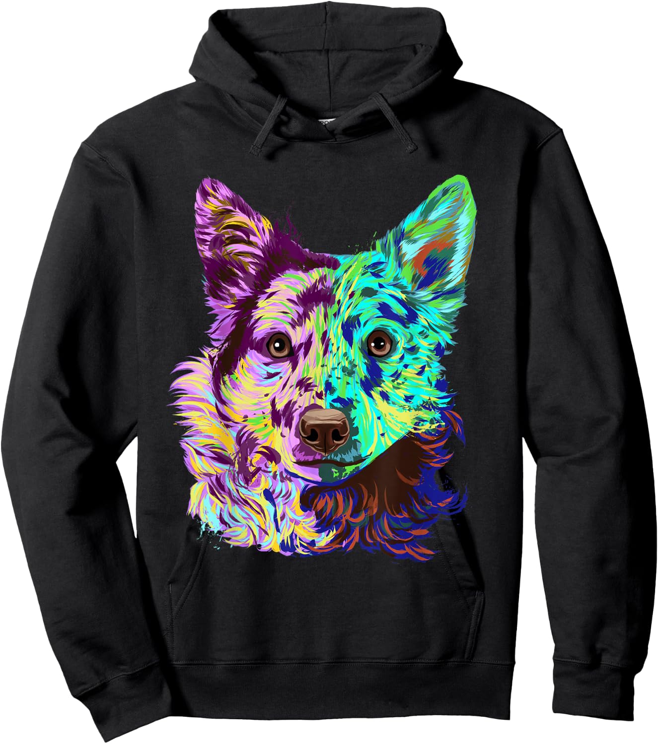 Colourful Splash Dog Mudi Women Girls Kids Hoodie - Hoodie | Black