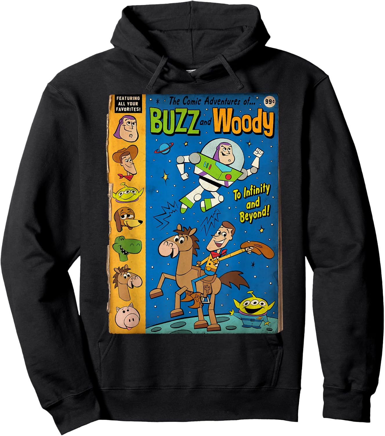 Disney Pixar Toy Story Comic Adventures Of Buzz & Woody Hoodie - Hoodie | Black