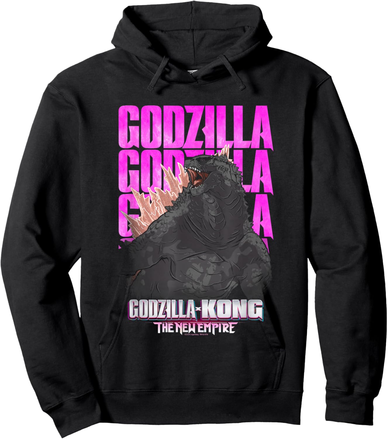Godzilla X Kong: The New Empire Movie Godzilla Repeating Hoodie - Hoodie | Black