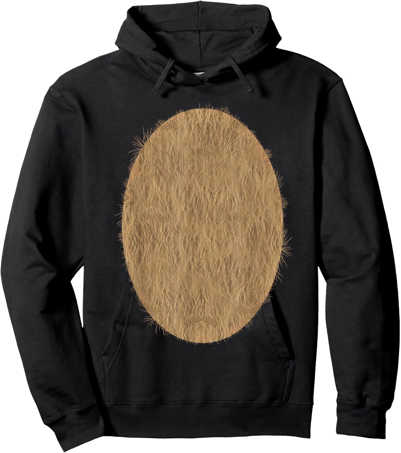 Deer Bear Fuzzy Hairy Belly Costume Hoodie - Hoodie | Black