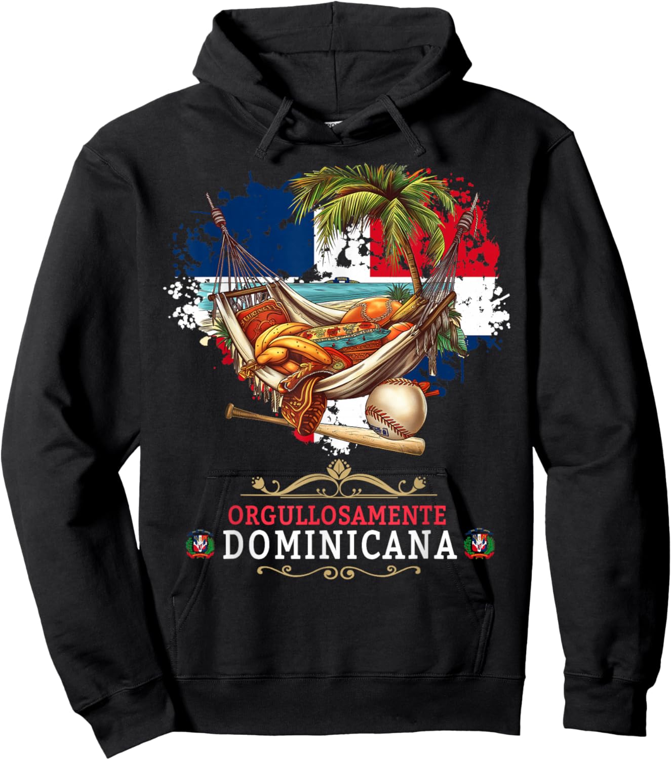 Coat of Arms Republica Dominicana For Kids & Dominican Flag Hoodie - Hoodie | Black