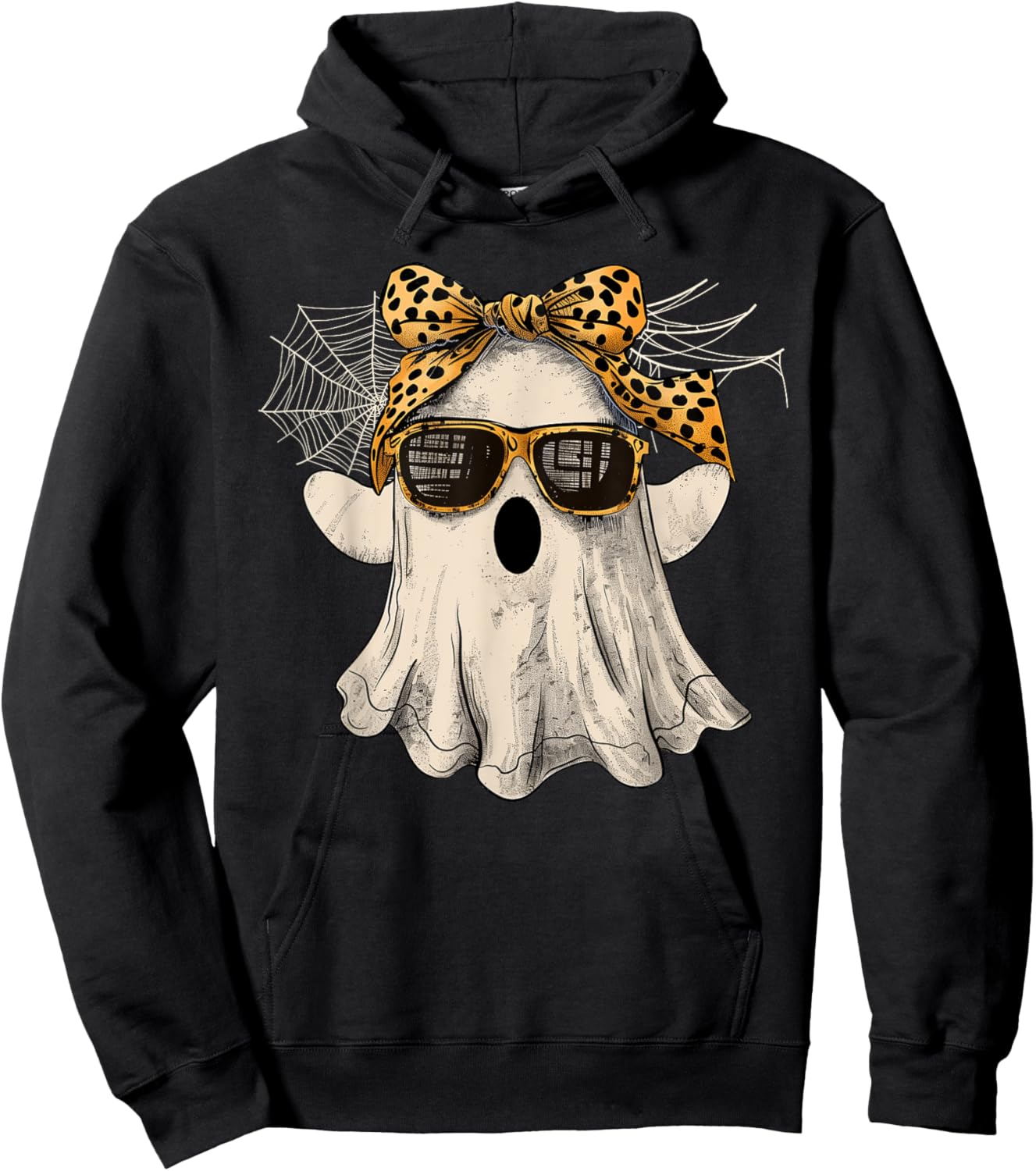 Halloween Cute Ghost Glasses Costume Girl Kids Toddler Women Hoodie - Hoodie | Black