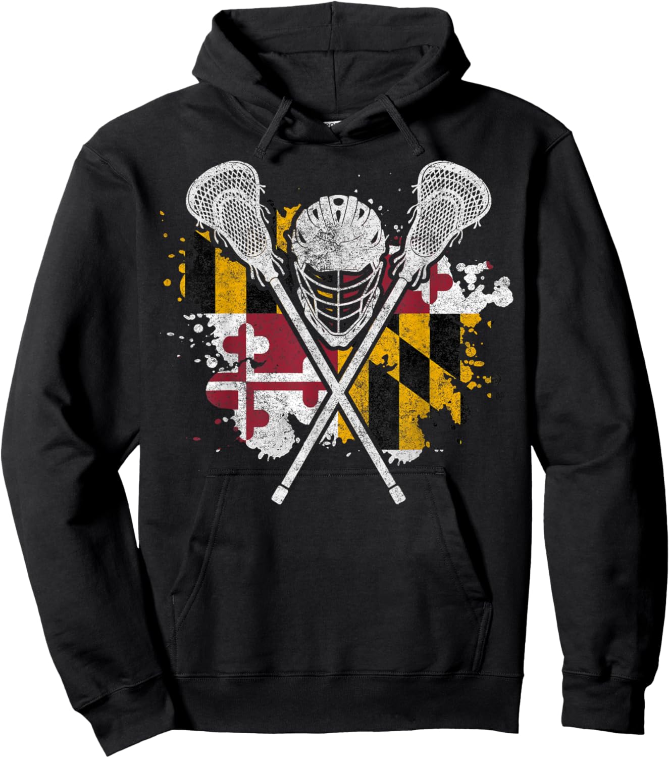 Maryland Lacrosse Lover Maryland Flag Family Vacation Hoodie - Hoodie | Black