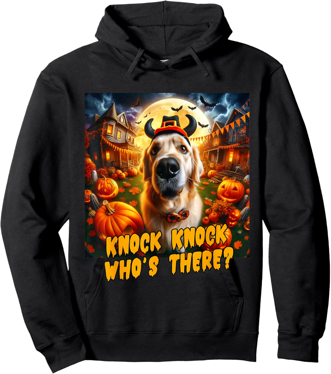 Golden Retriever Halloween Men Women Boys Kids Costume Idea Hoodie - Hoodie | Black
