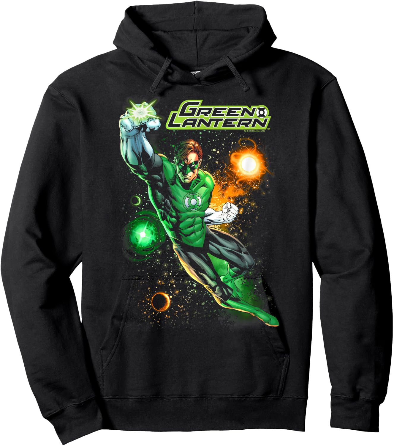DC Comics Green Lantern Galactic Guardian -Adults and Kids , Black, Small, Short Sleeve Hoodie - Hoodie | Black